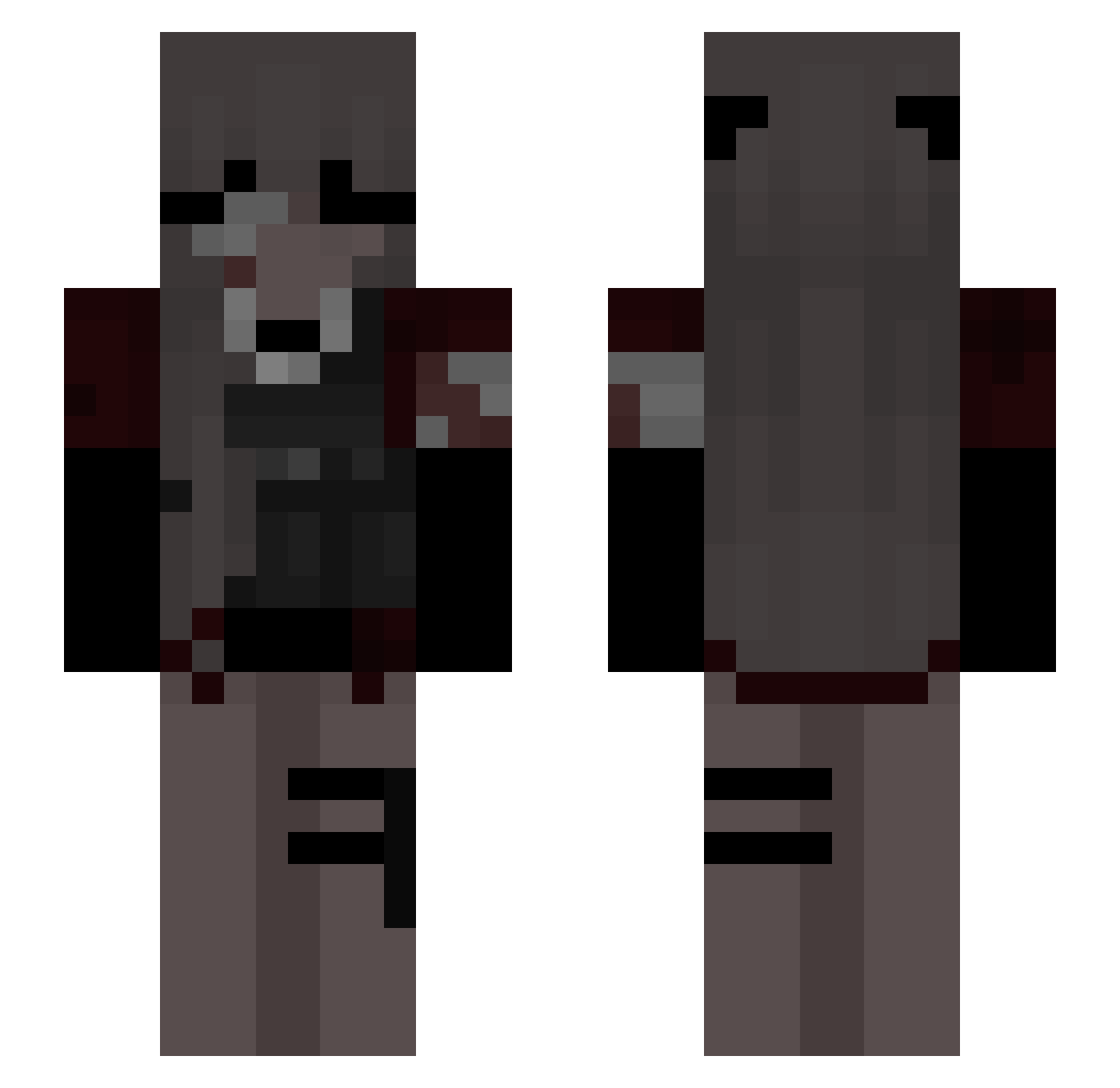 vxllnq Minecraft skin, front and back view