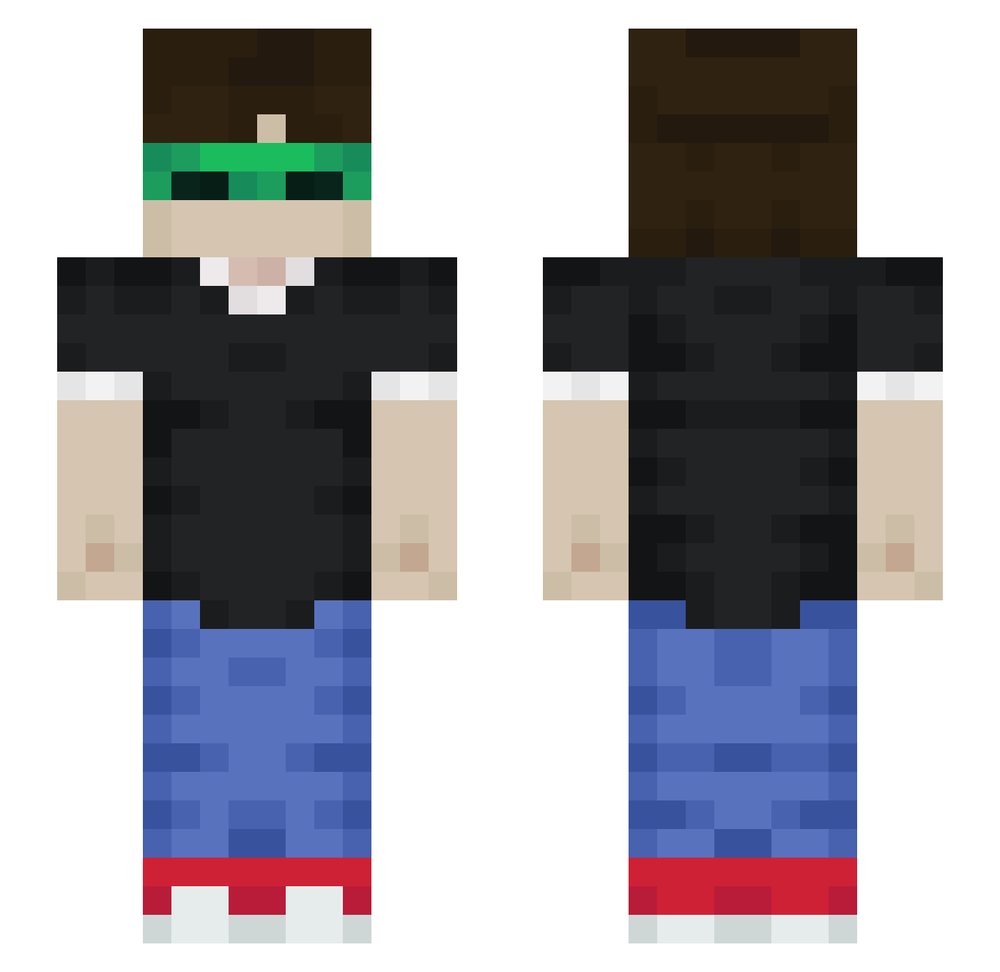 BlueRazIce Minecraft skin, front and back view