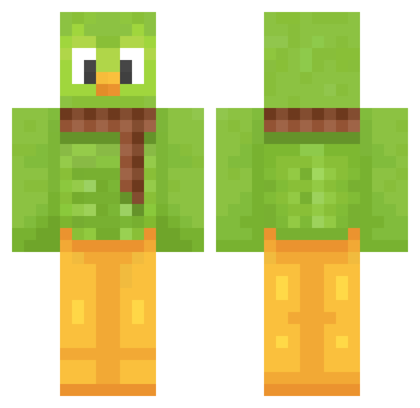 Sneakzz159 Minecraft skin, front and back view
