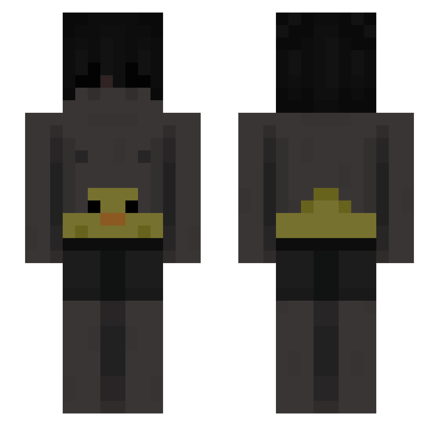 Noqte Minecraft skin, front and back view