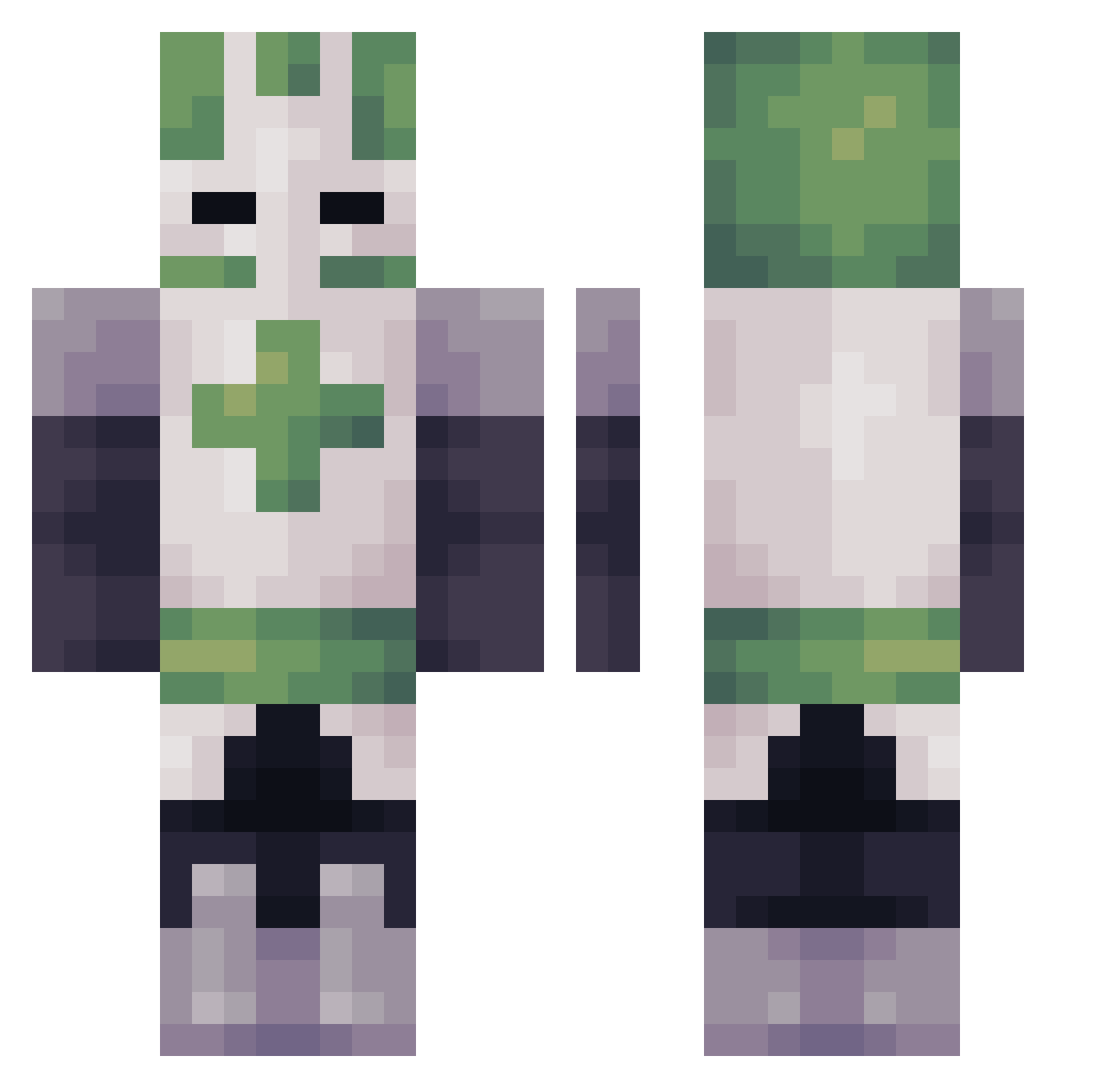 upducktid Minecraft skin, front and back view
