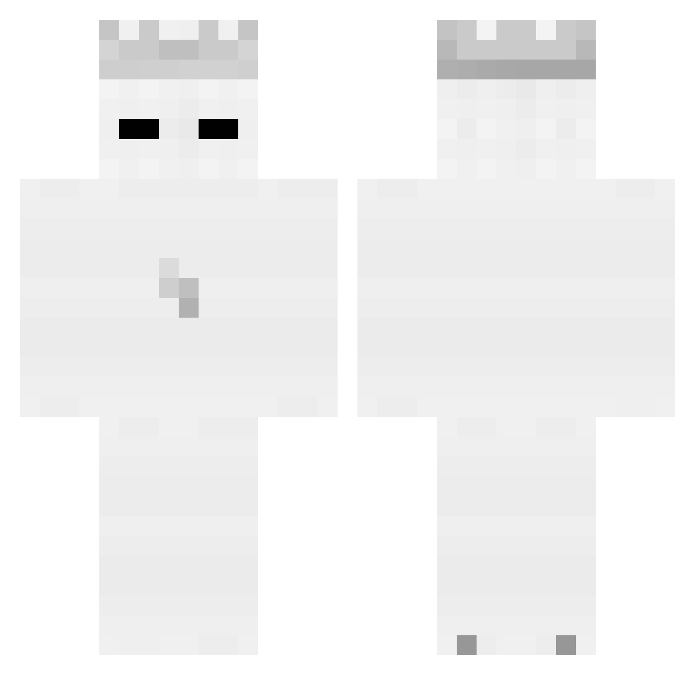 mirbedo Minecraft skin, front and back view