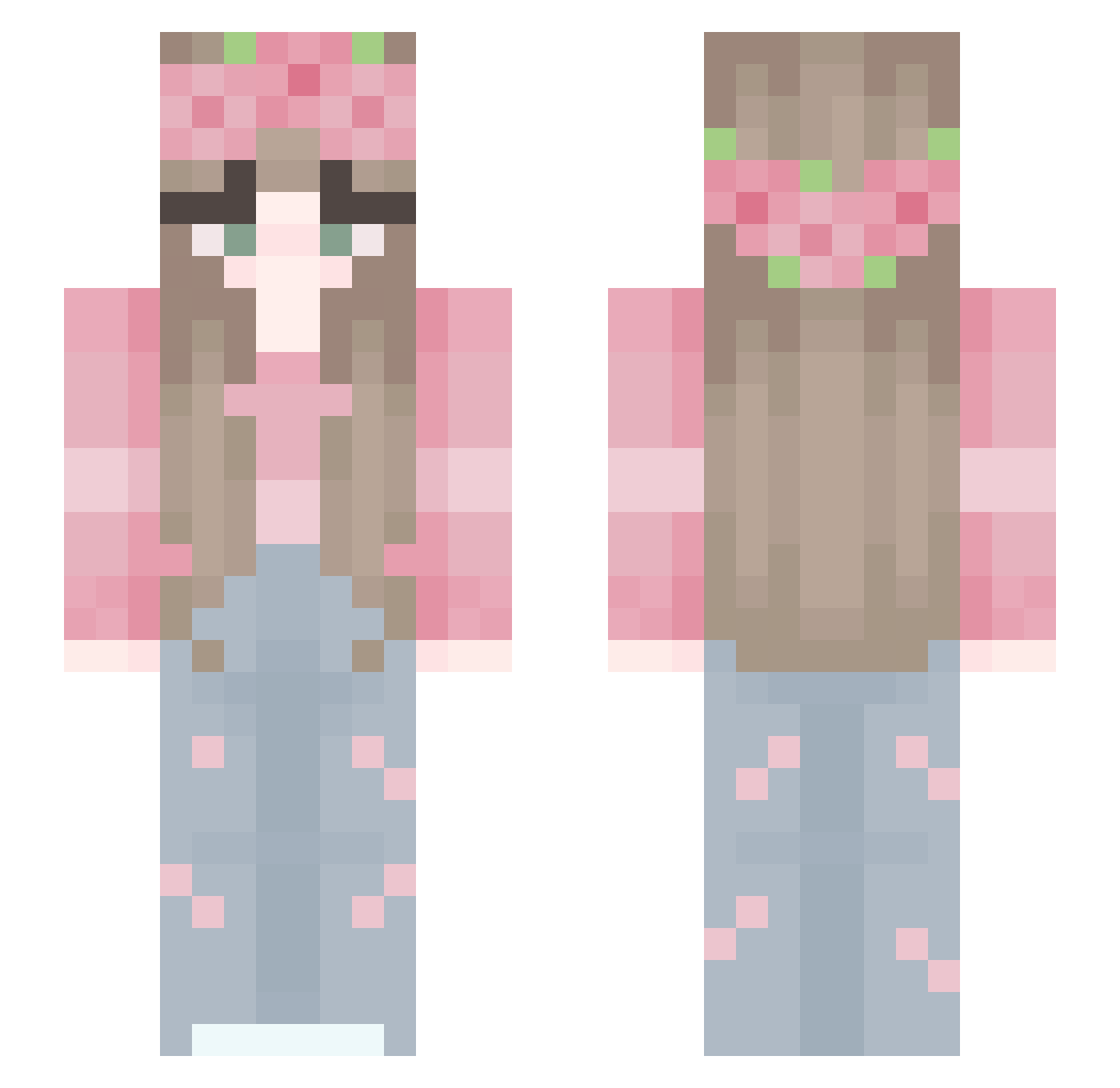 Lyvii Minecraft skin, front and back view