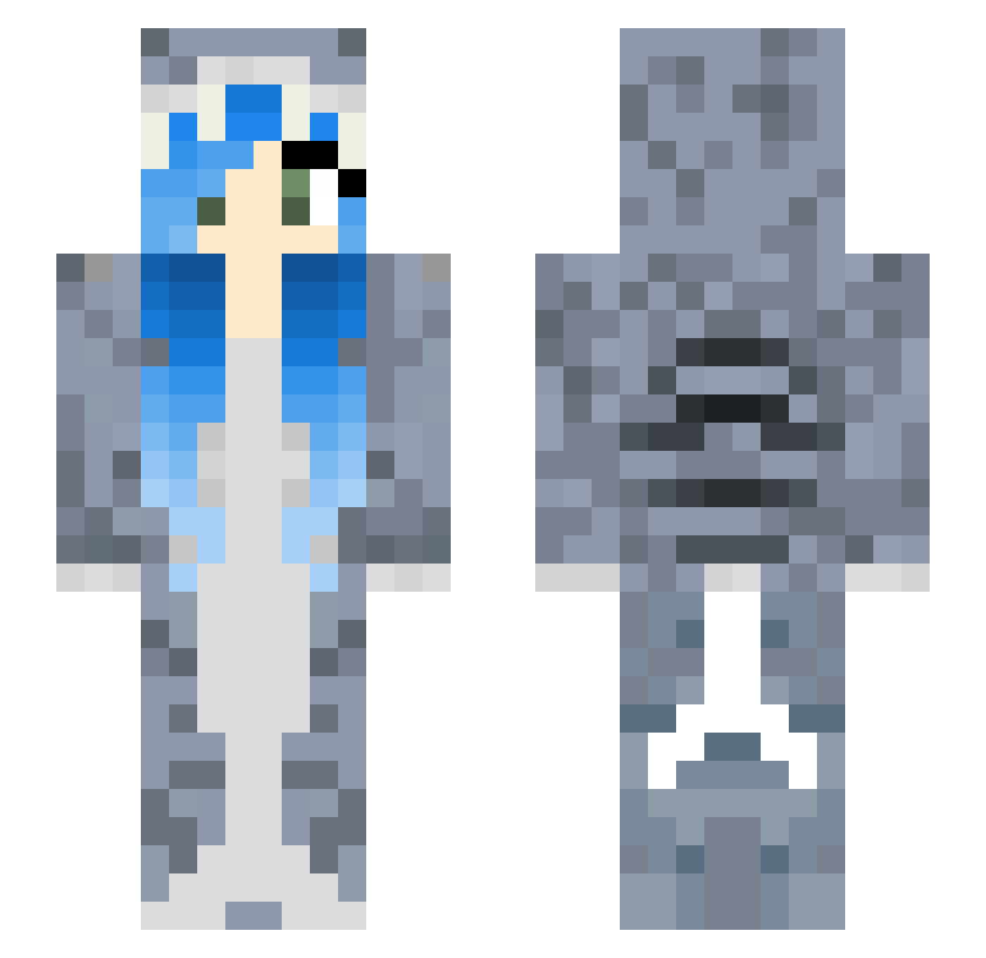 CuteUnicornNeko Minecraft skin, front and back view