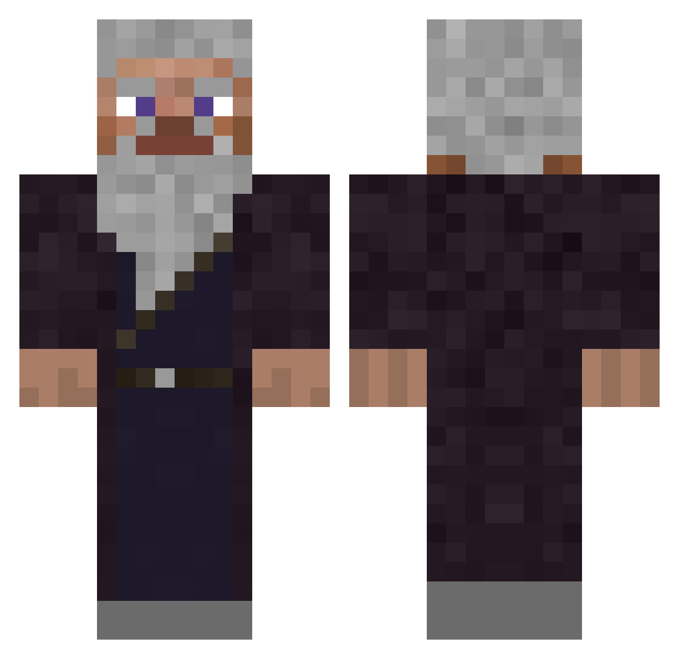 Messing Minecraft skin, front and back view