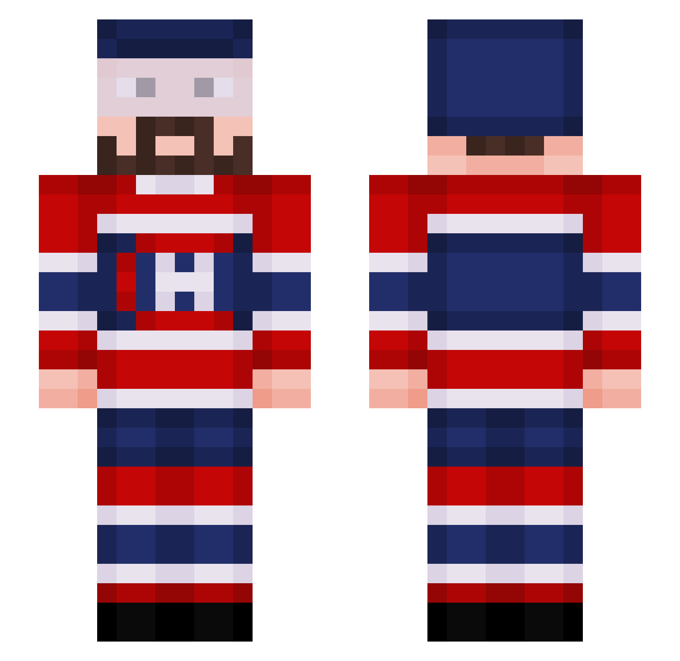 Bud12345 Minecraft skin, front and back view