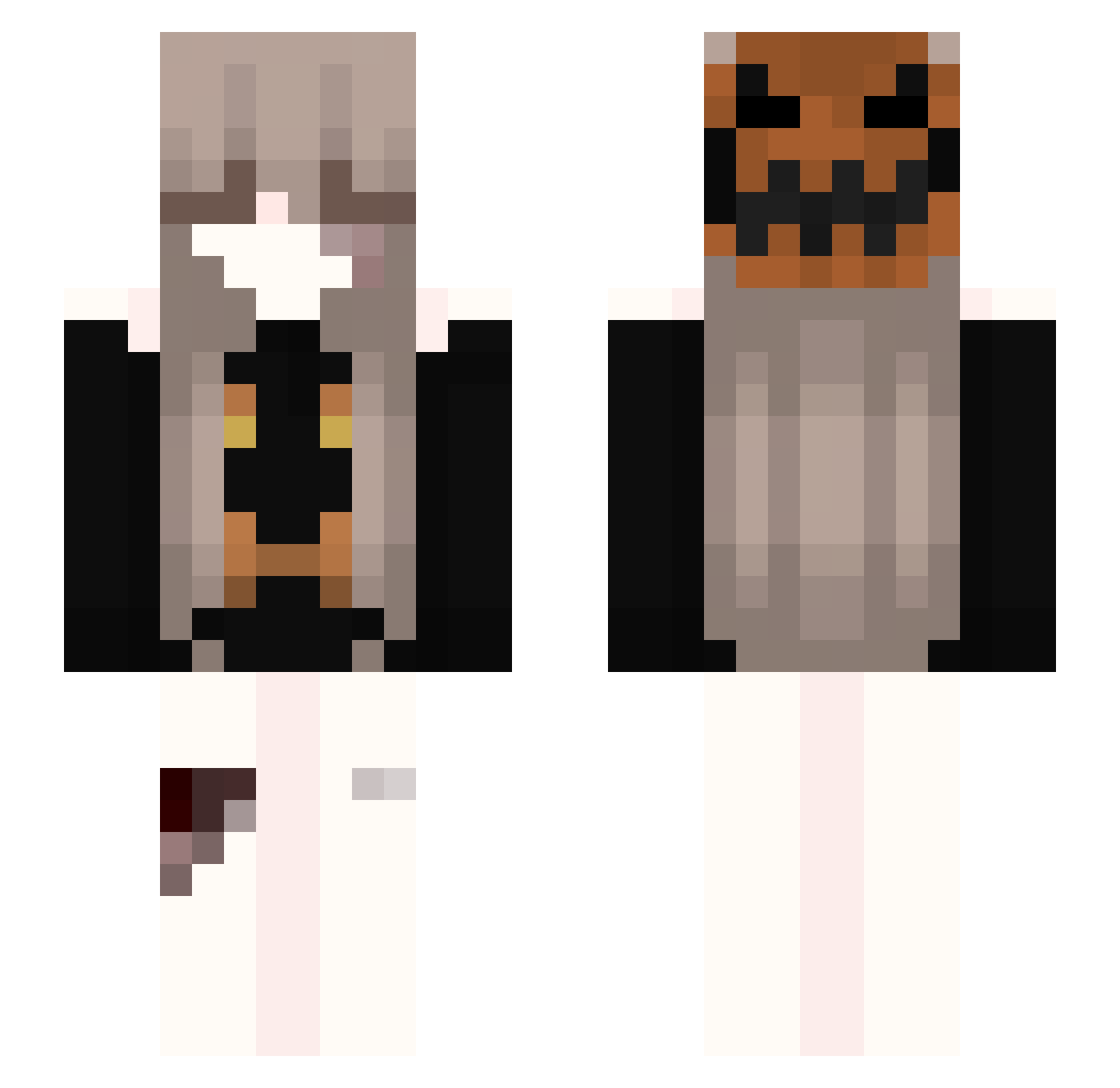 vXER1 Minecraft skin, front and back view
