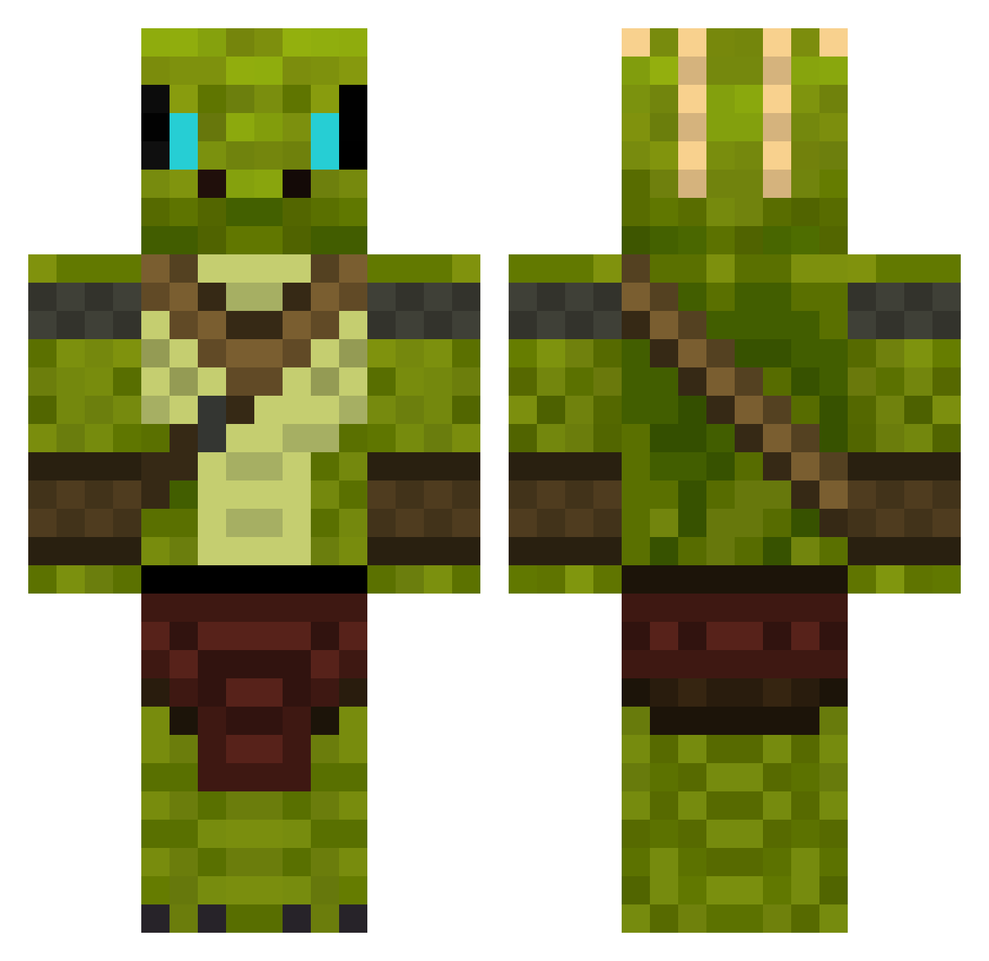 ___BlueWool Minecraft skin, front and back view