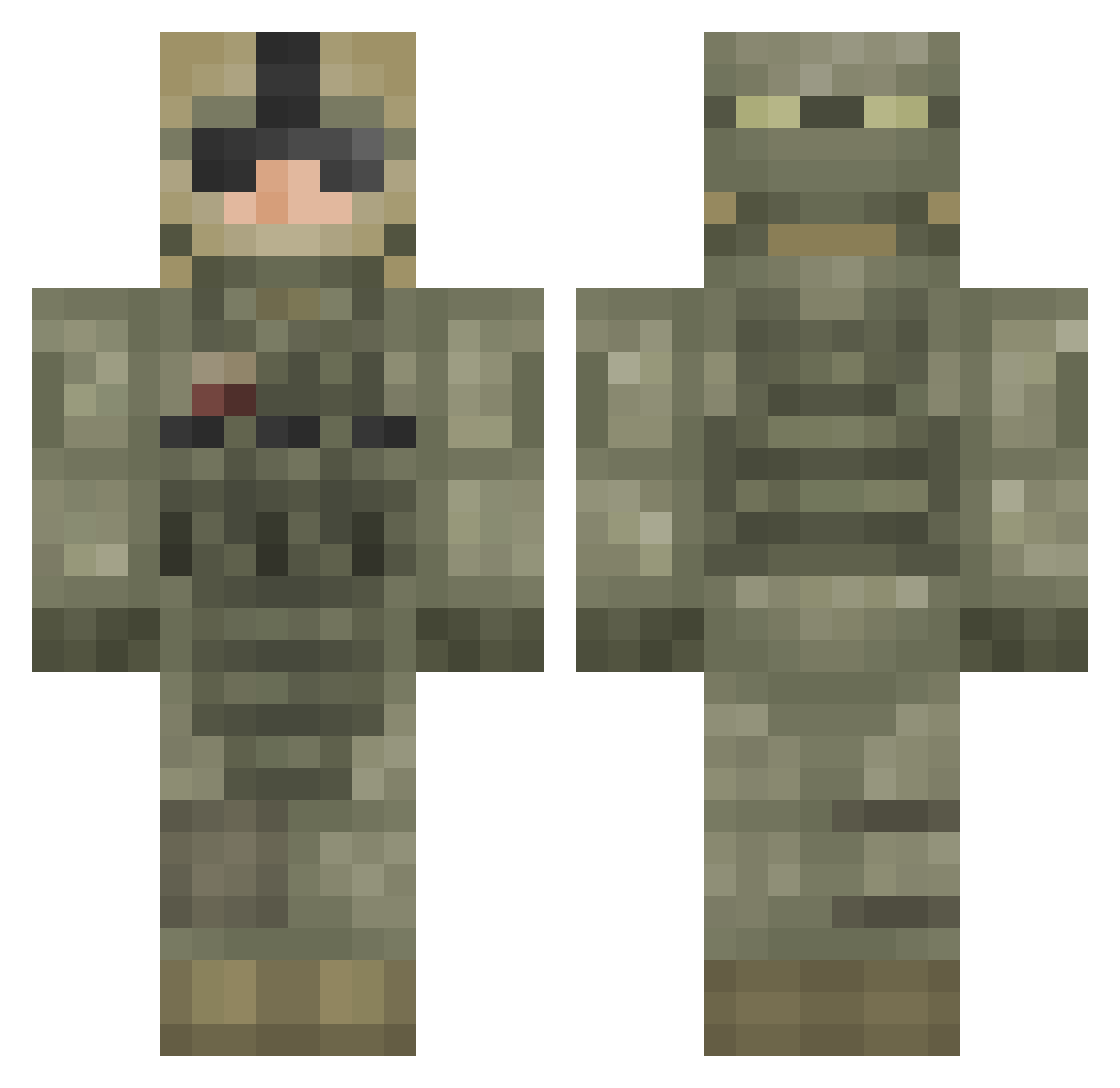 Kaptenslurk Minecraft skin, front and back view