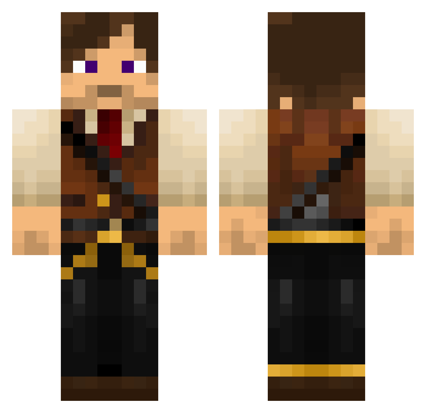 Neuroticism Minecraft skin, front and back view