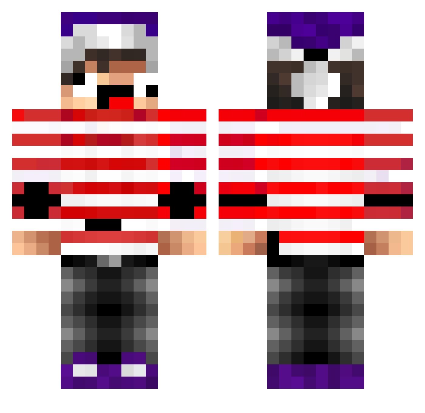 Rasputin007 Minecraft skin, front and back view