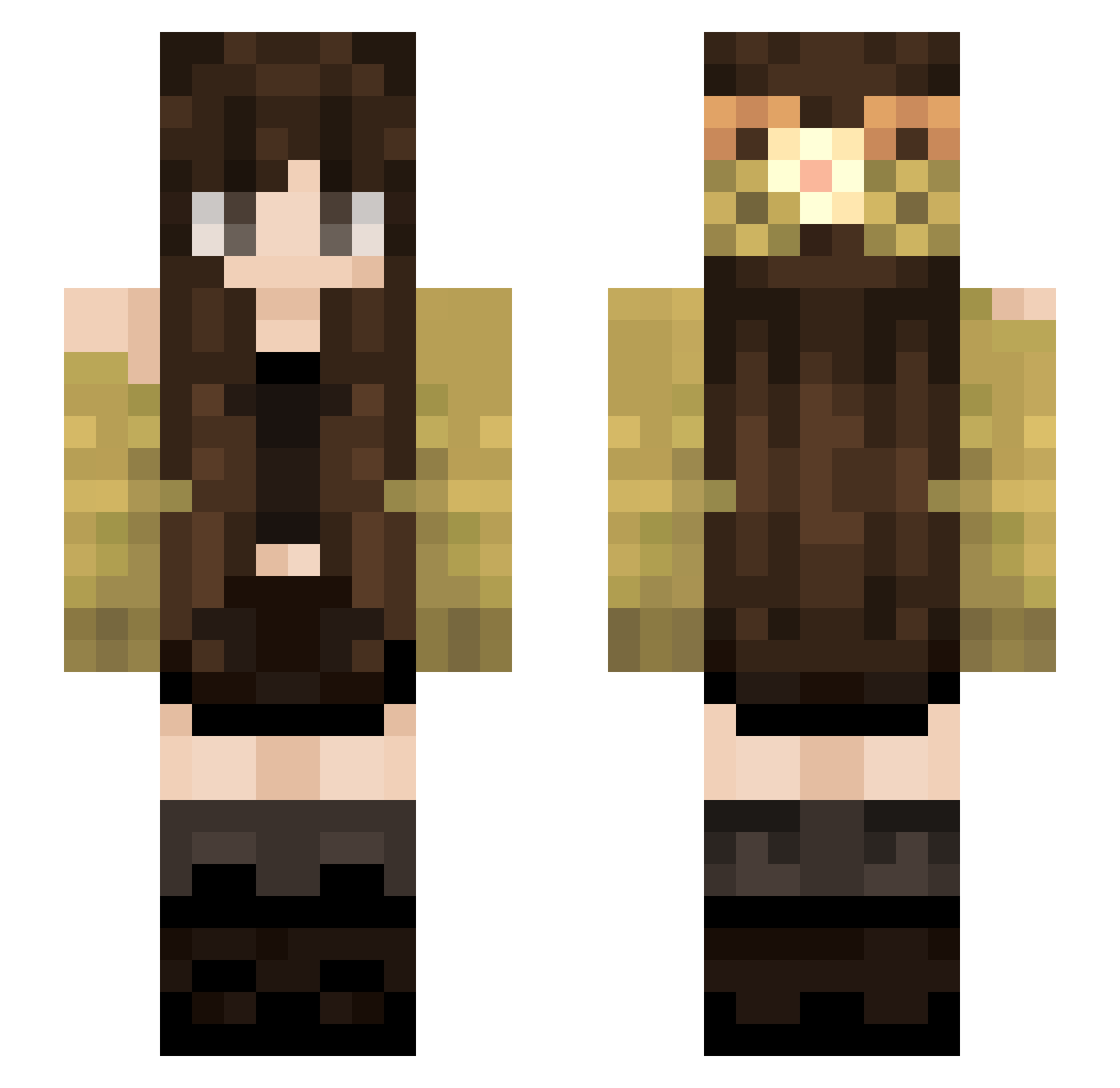 Innocent_Winter Minecraft skin, front and back view