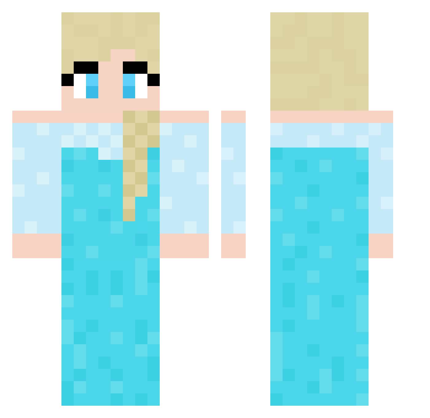 cpopp Minecraft skin, front and back view