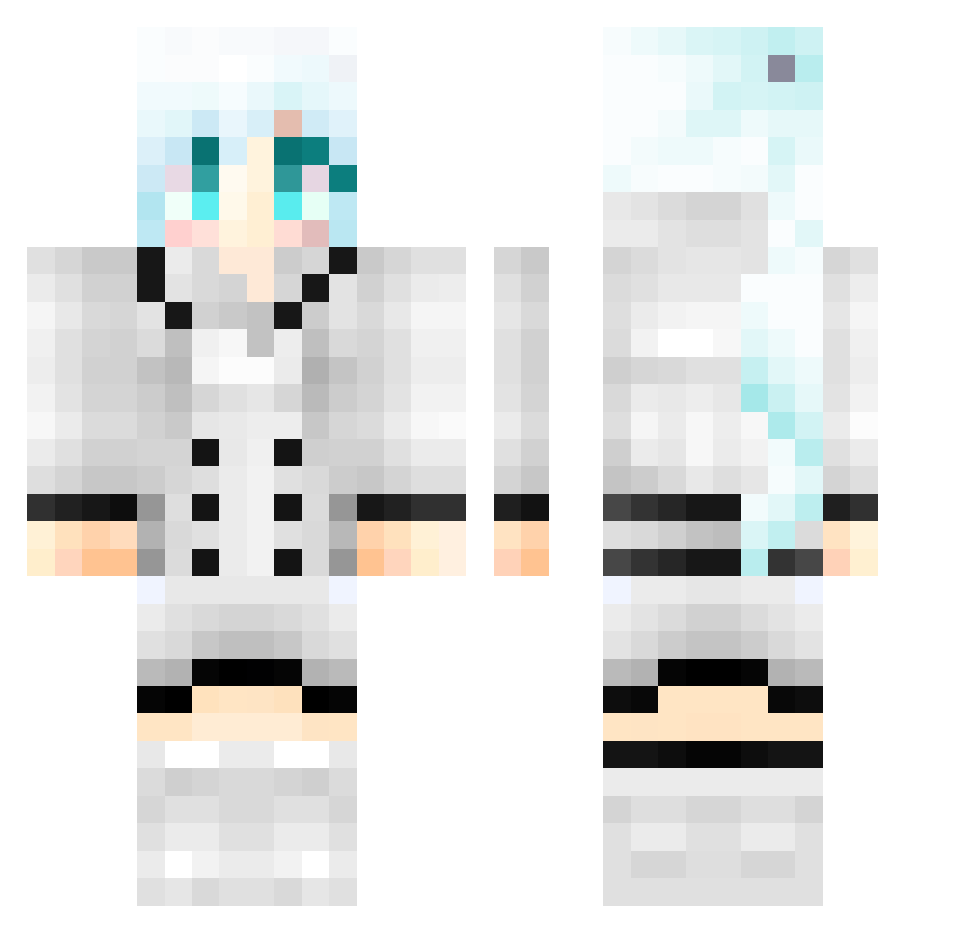 A5yncX Minecraft skin, front and back view