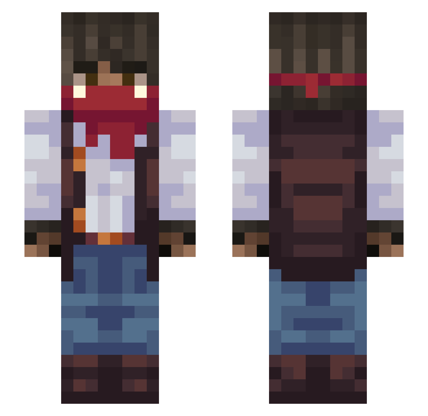 Badas5 Minecraft skin, front and back view