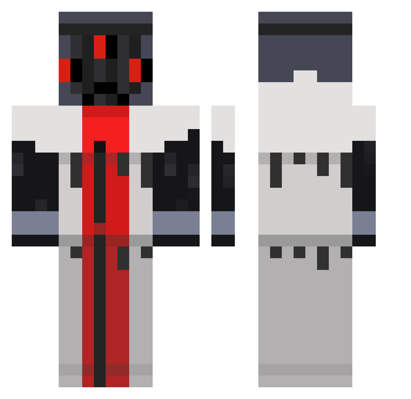 linabuggy Minecraft skin, front and back view