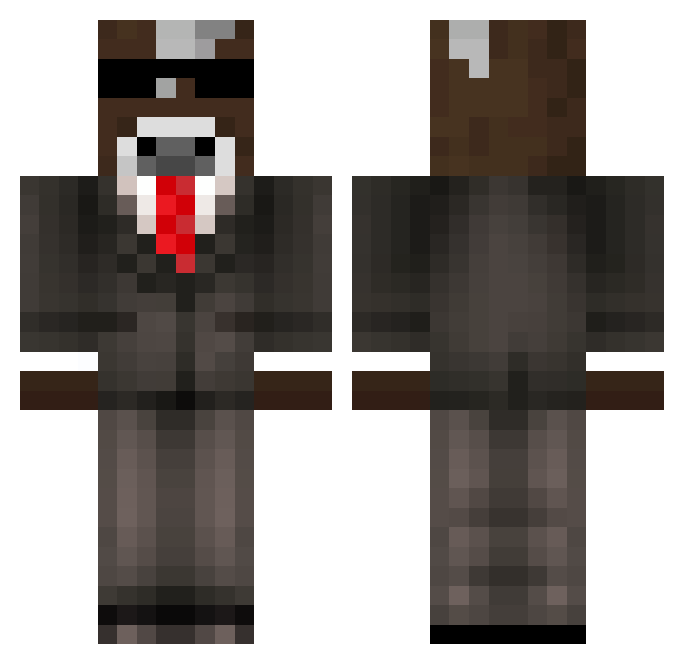 ItzKosKos Minecraft skin, front and back view