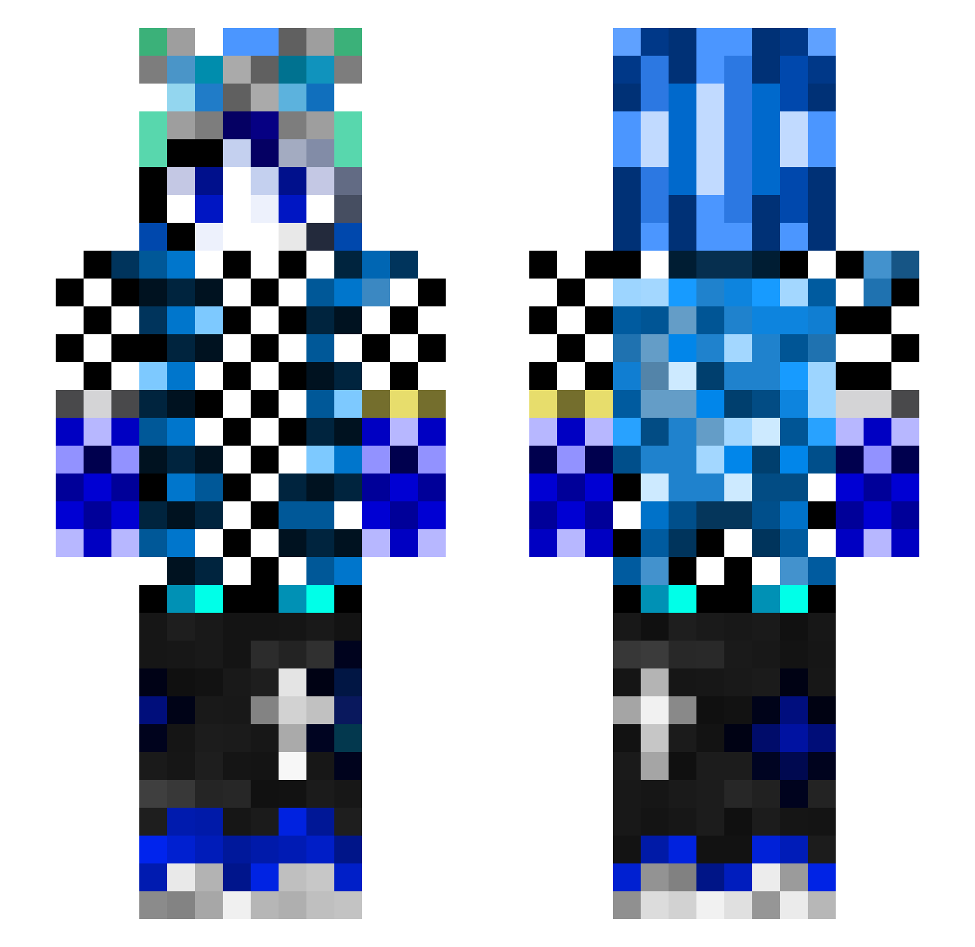 VaccinialLocket Minecraft skin, front and back view