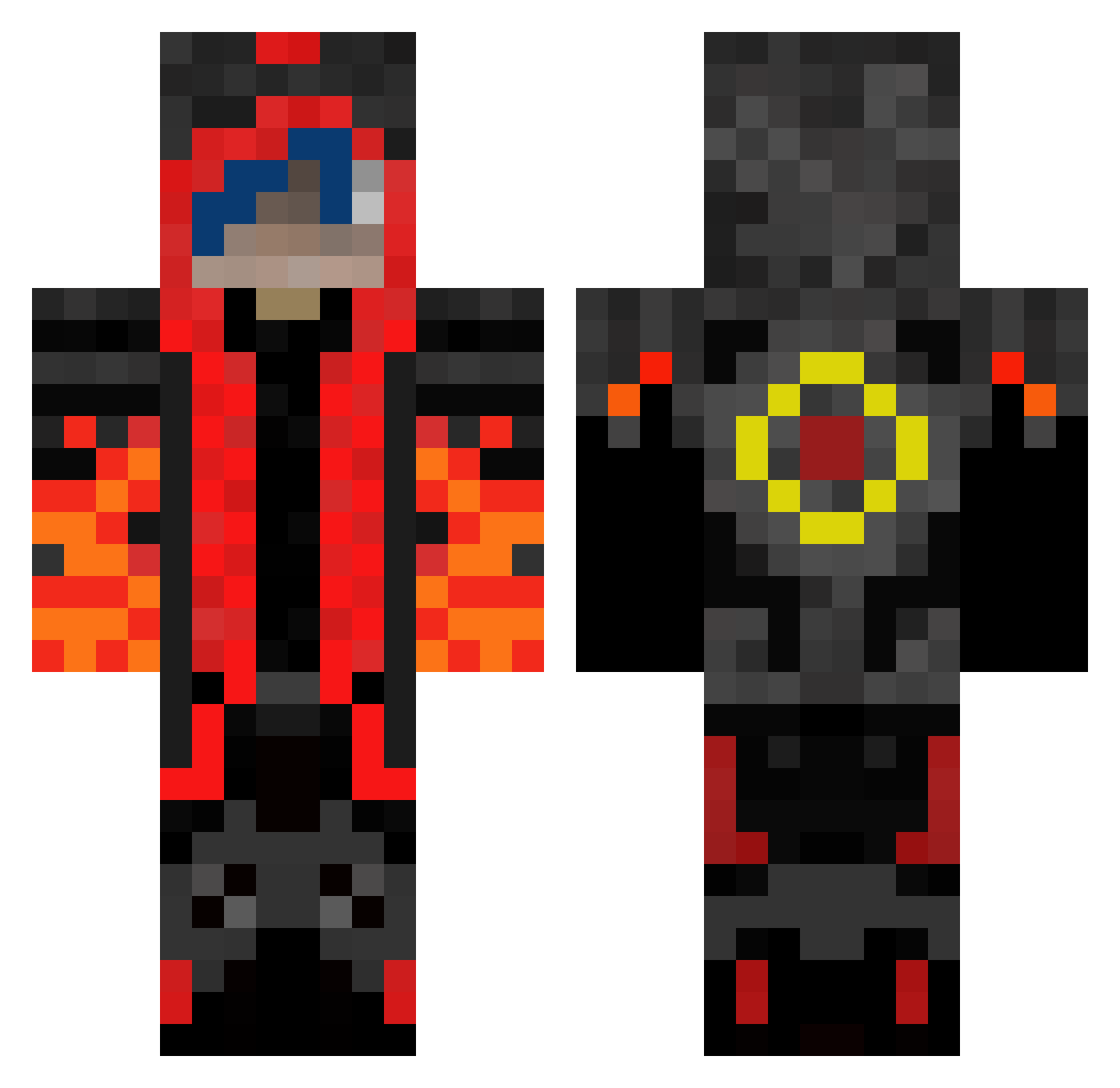 Toni3xa Minecraft skin, front and back view