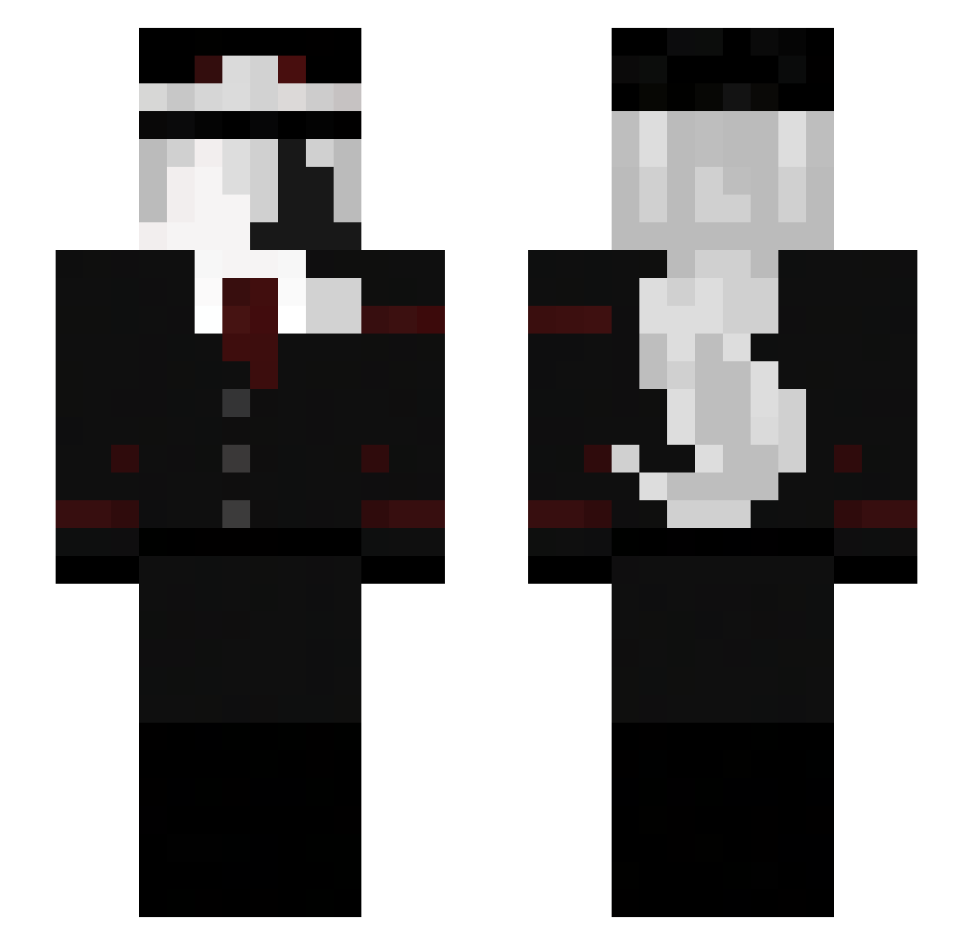vozkl Minecraft skin, front and back view