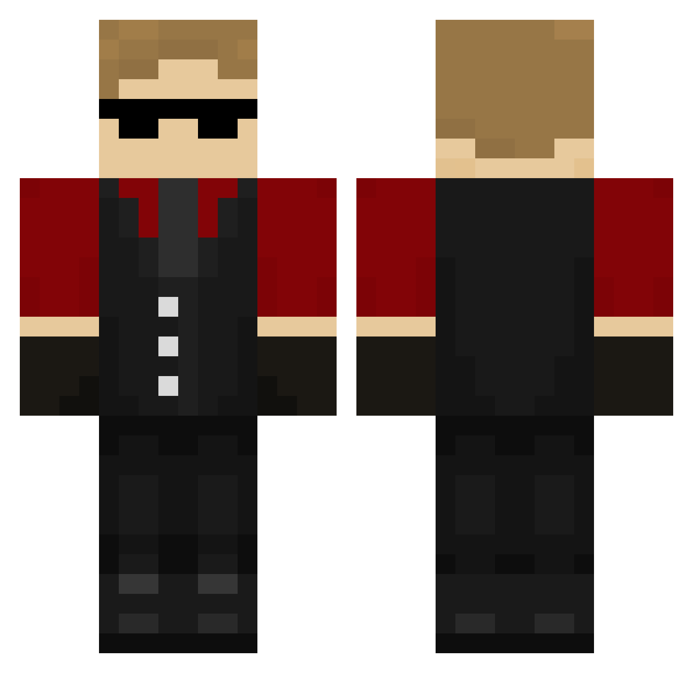 BriTheFri Minecraft skin, front and back view