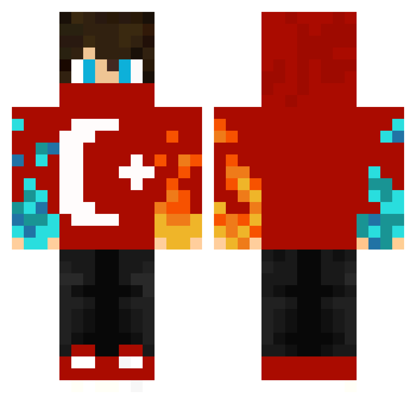 HasMeat Minecraft skin, front and back view