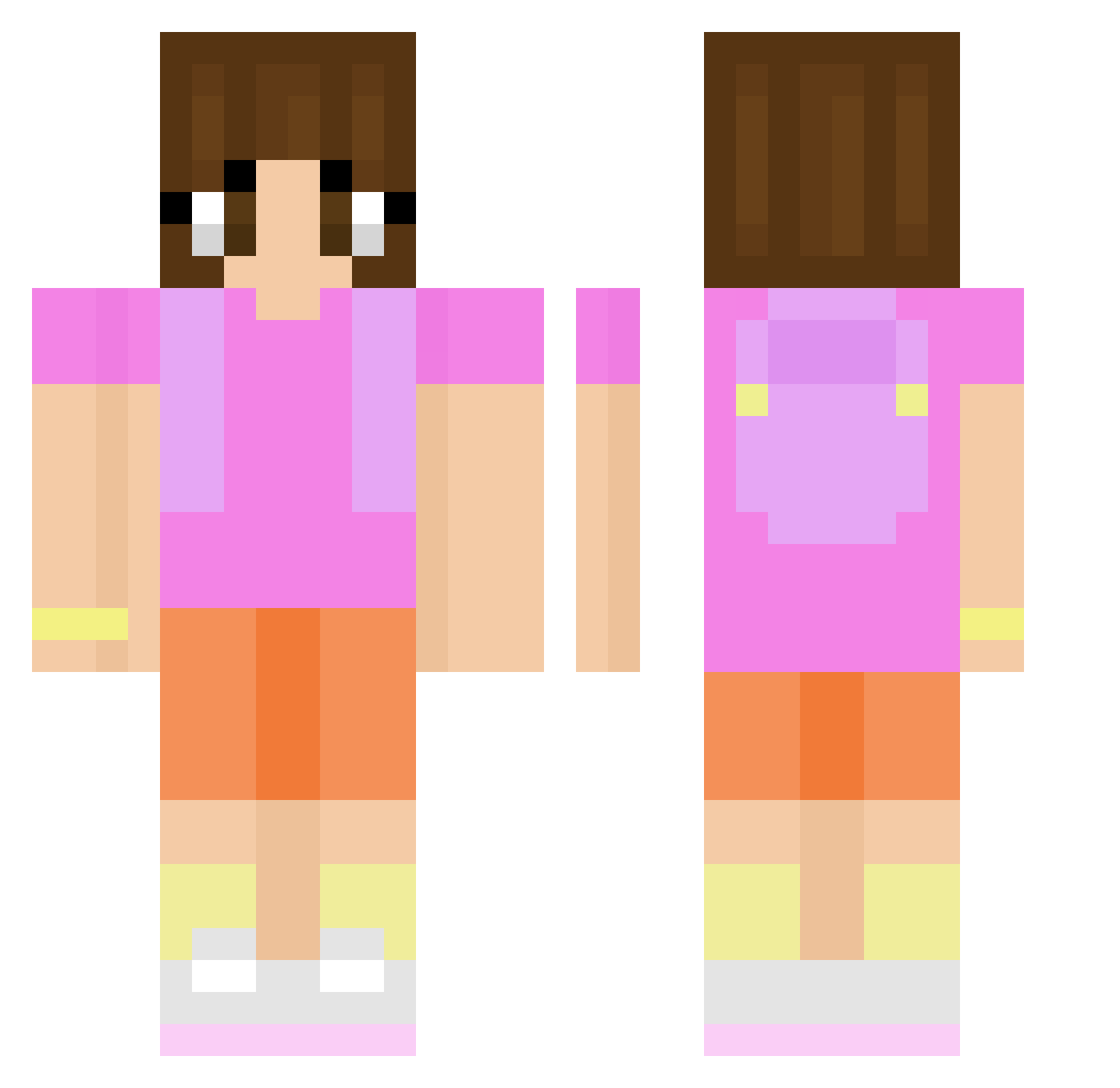 Noekieee Minecraft skin, front and back view