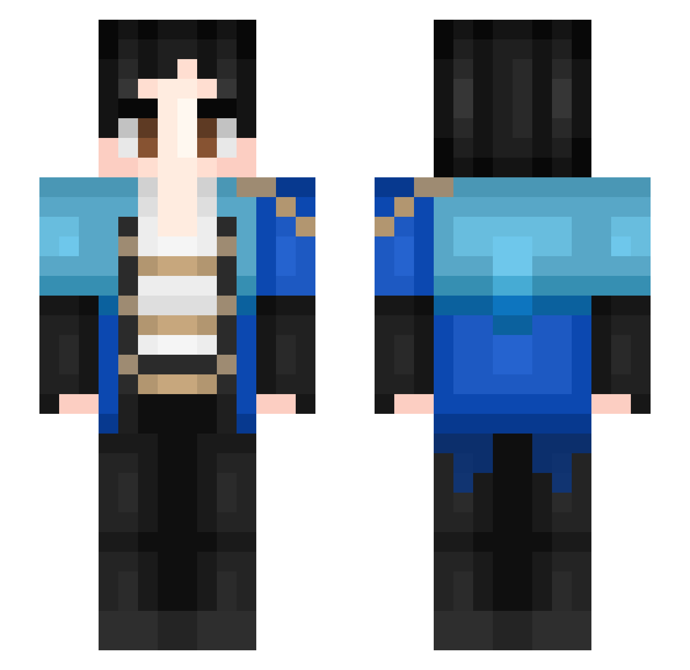 Cochlea Minecraft skin, front and back view