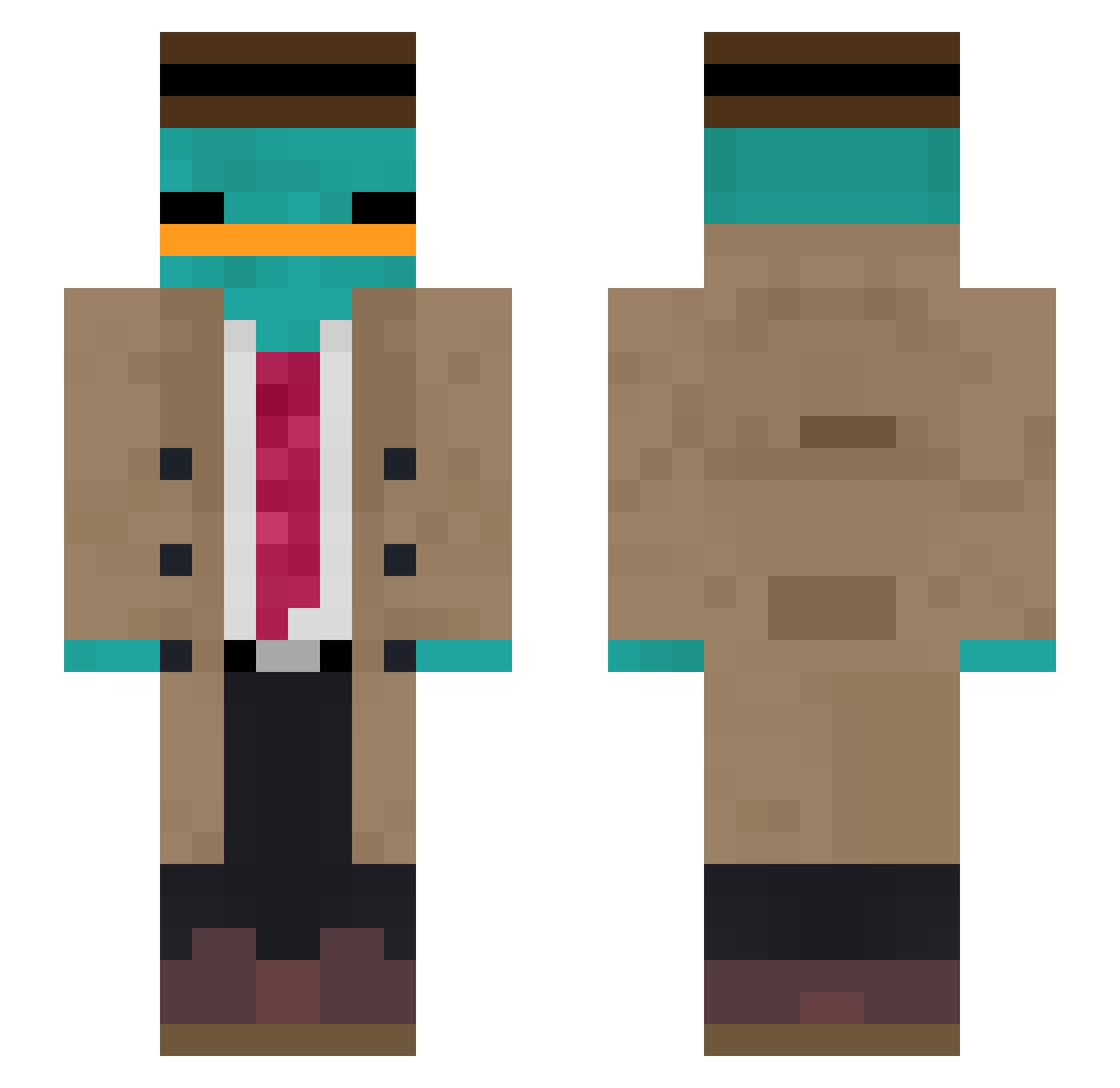 GangsterCat7 Minecraft skin, front and back view