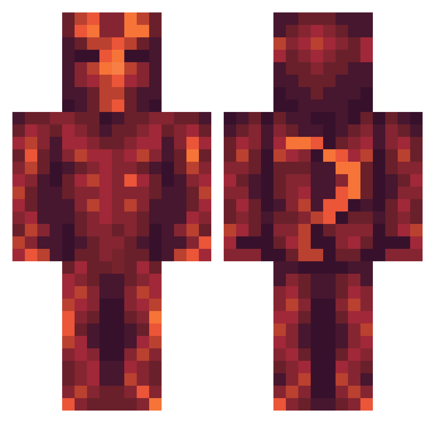 DnZ_Ghost Minecraft skin, front and back view