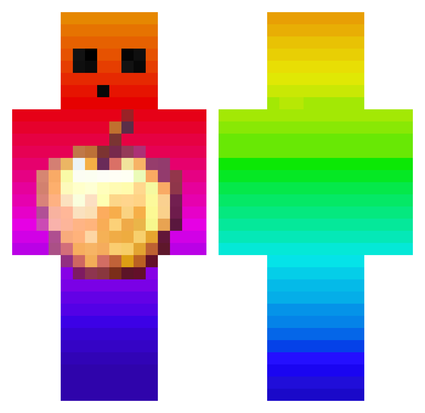 IEatGoldenApples Minecraft skin, front and back view