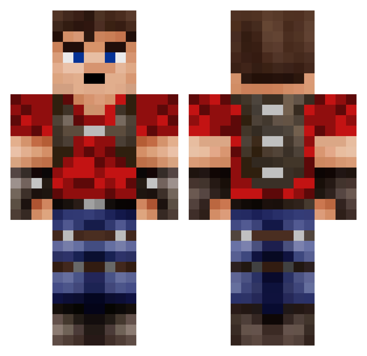 Oporto Minecraft skin, front and back view