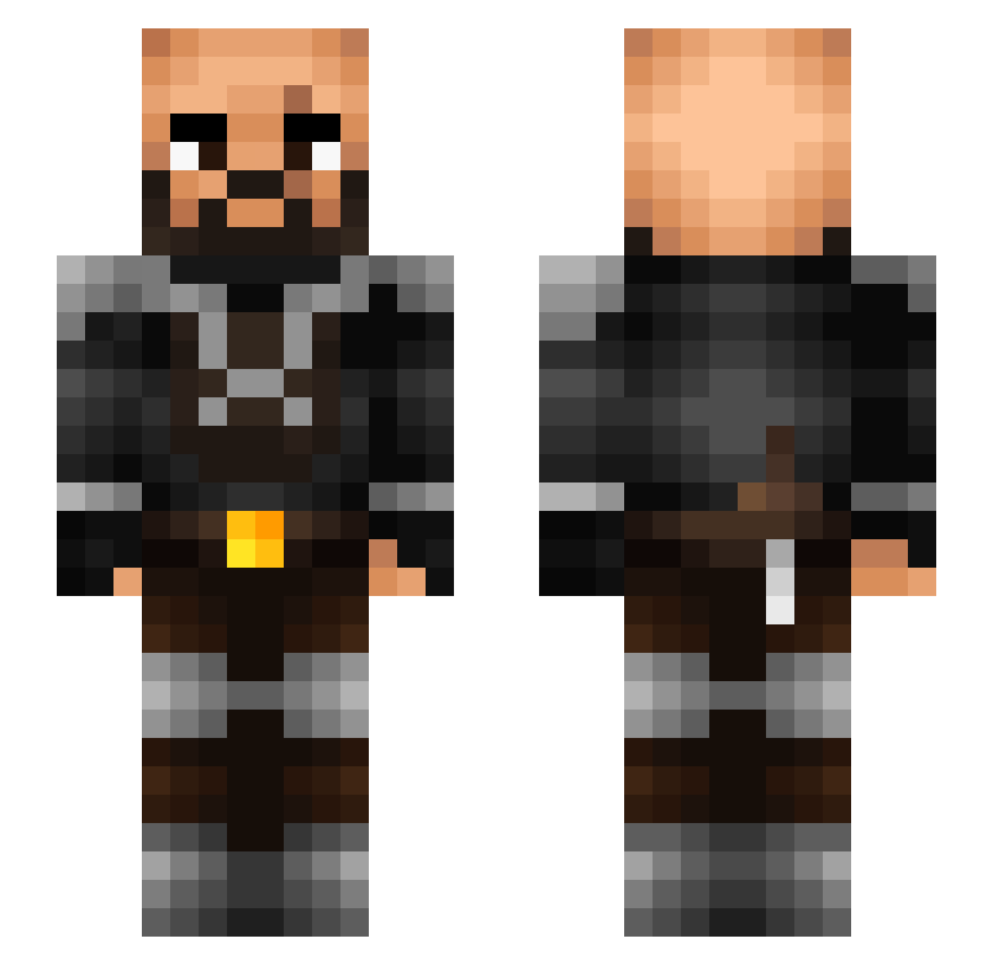 ChaseEasy Minecraft skin, front and back view