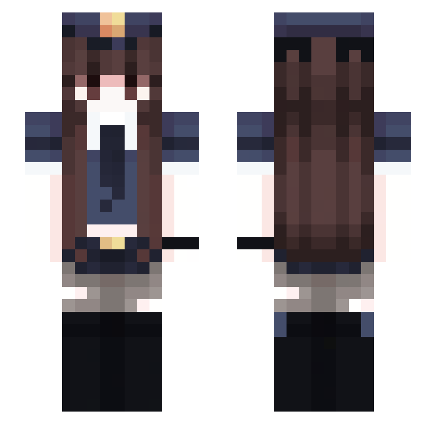 Iguana2408 Minecraft skin, front and back view