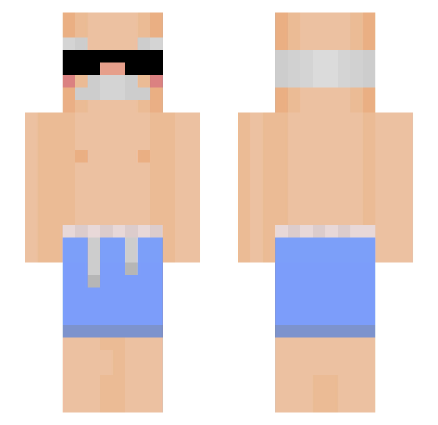 seemings Minecraft skin, front and back view