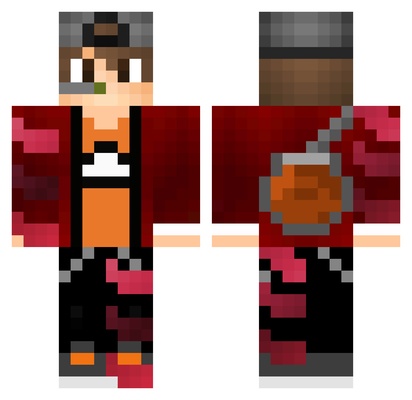 JoeCent Minecraft skin, front and back view