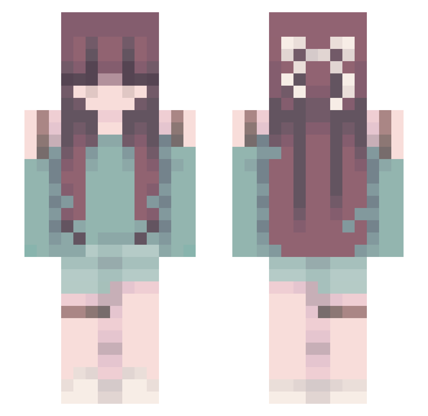 Sammie_RL Minecraft skin, front and back view