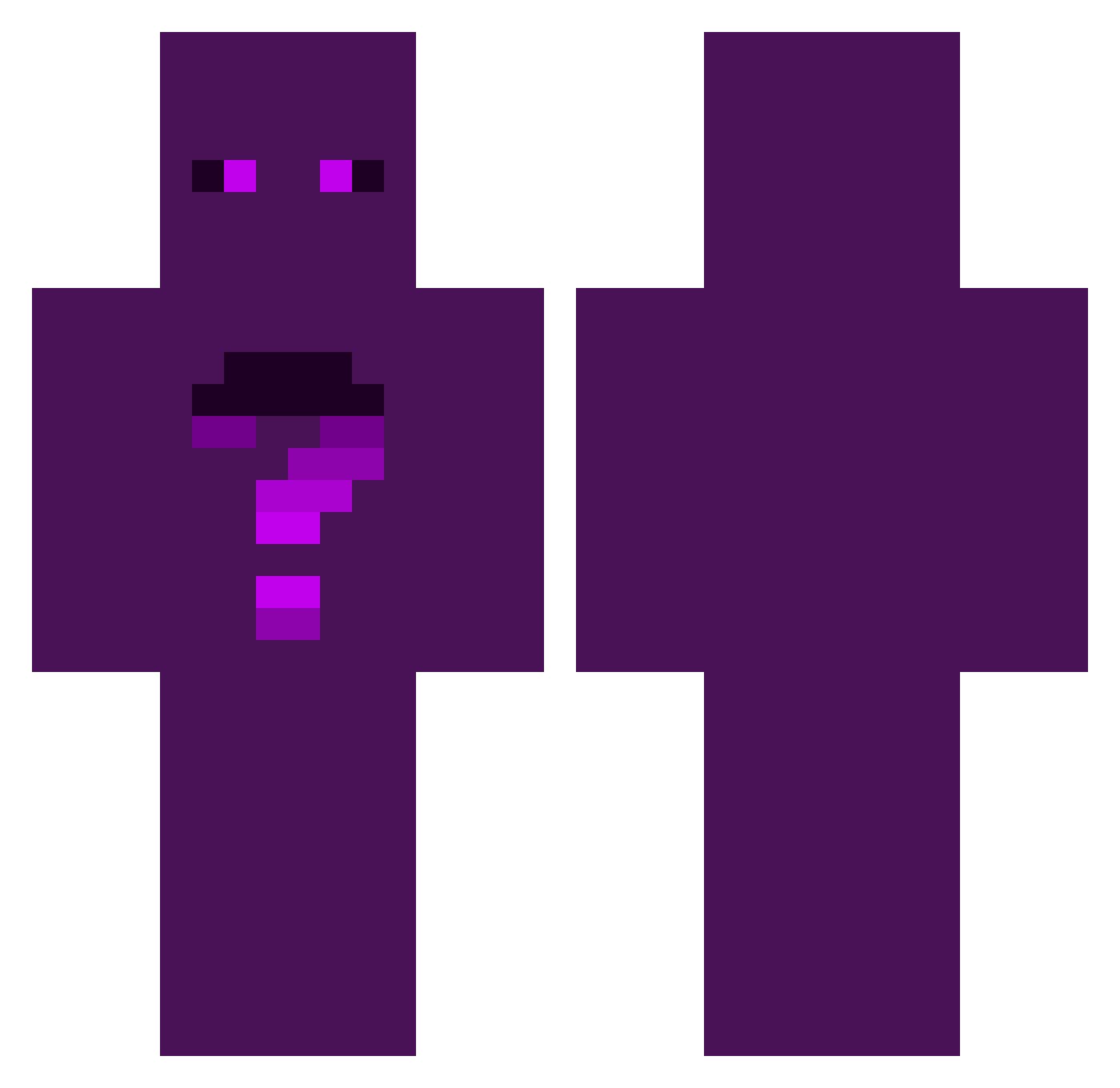 Anttrix Minecraft skin, front and back view