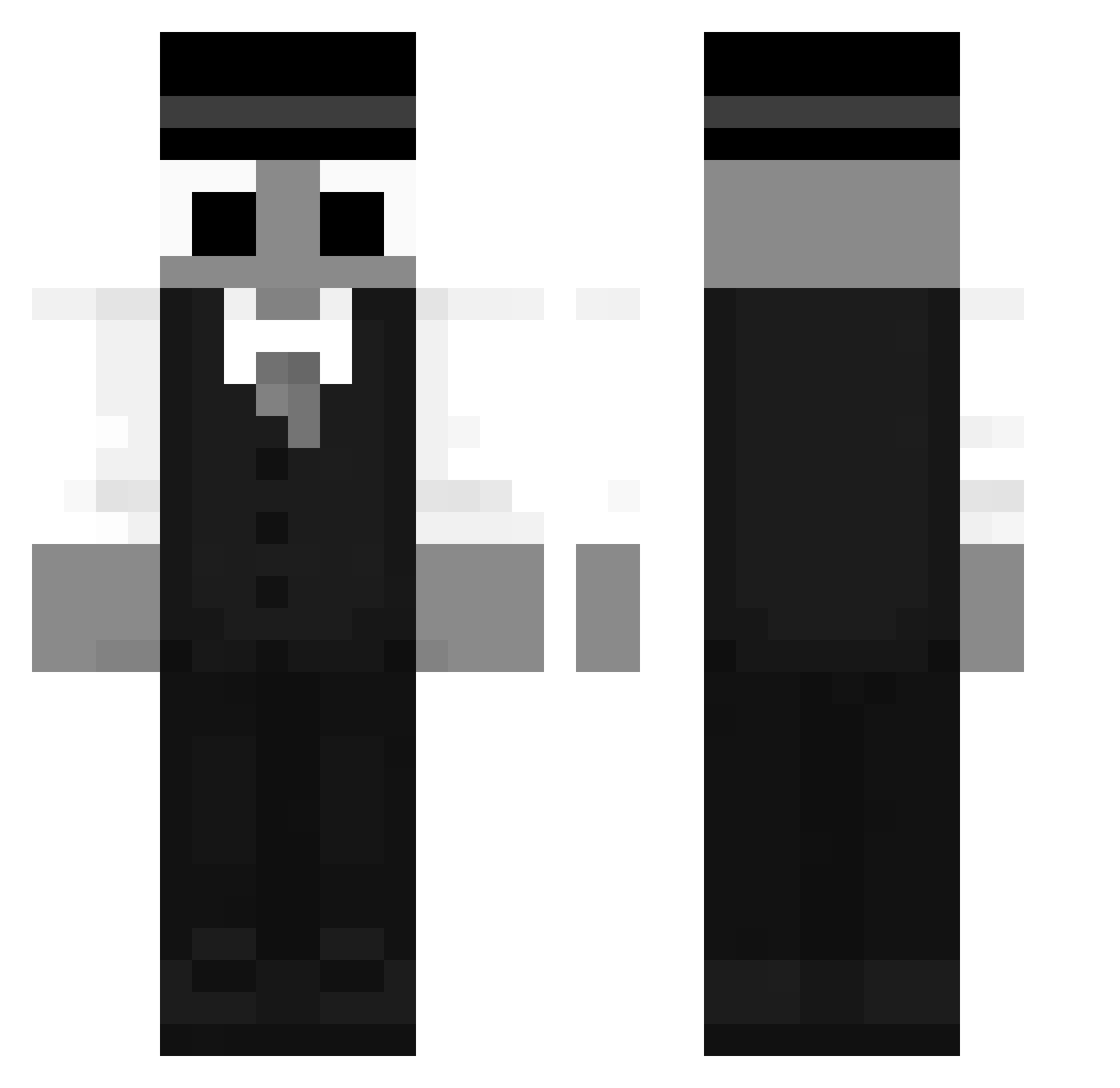 titomme Minecraft skin, front and back view