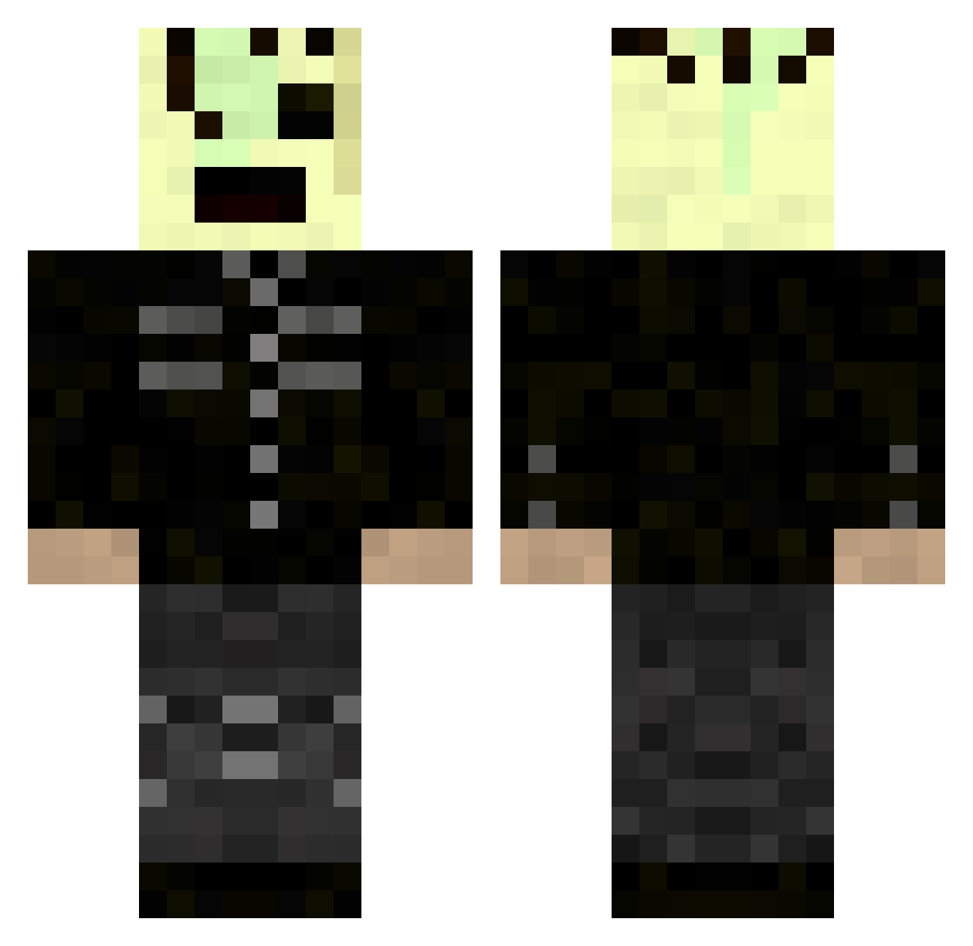 Reldii Minecraft skin, front and back view