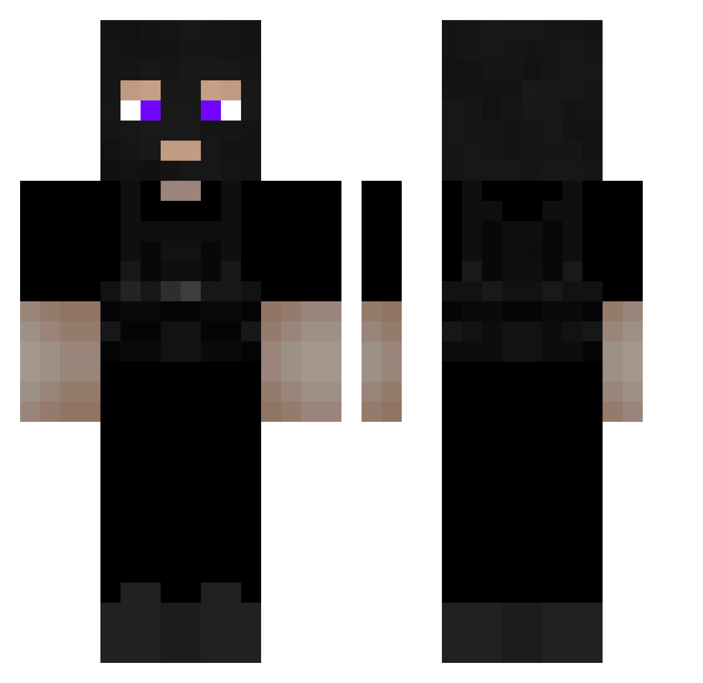 chaguzi Minecraft skin, front and back view