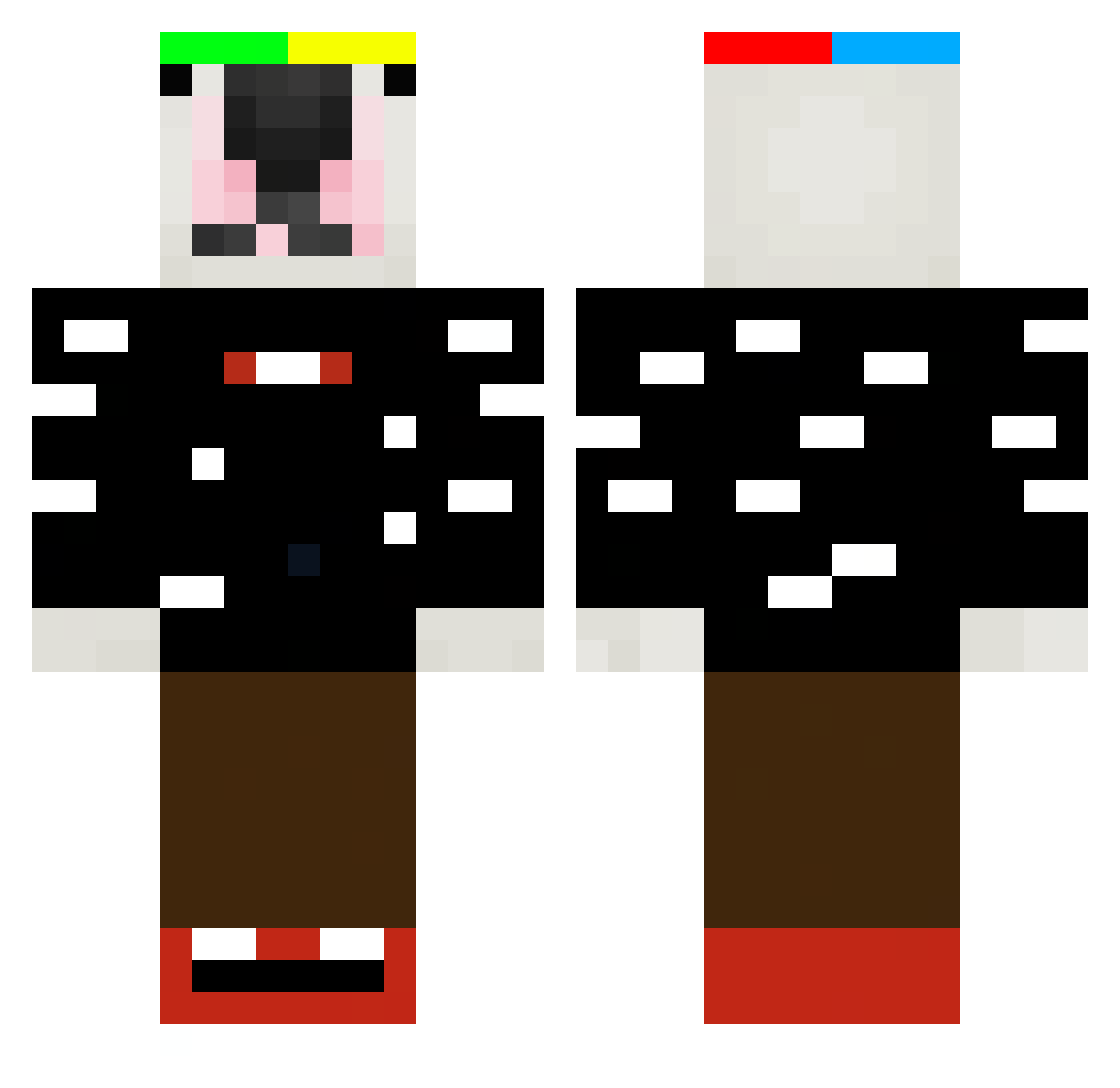 Temonn Minecraft skin, front and back view