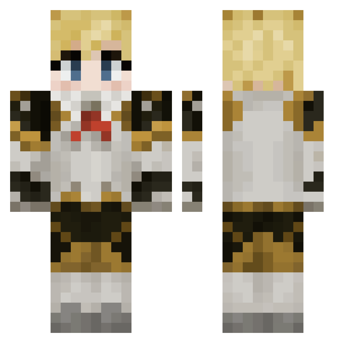 KKlams Minecraft skin, front and back view