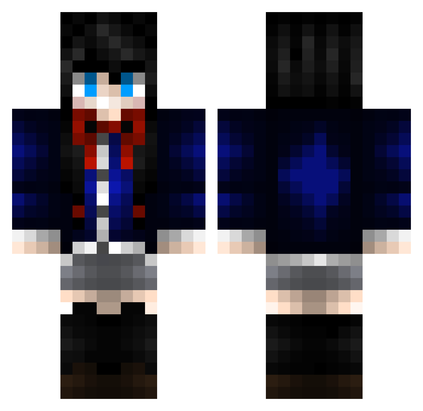Conher Minecraft skin, front and back view