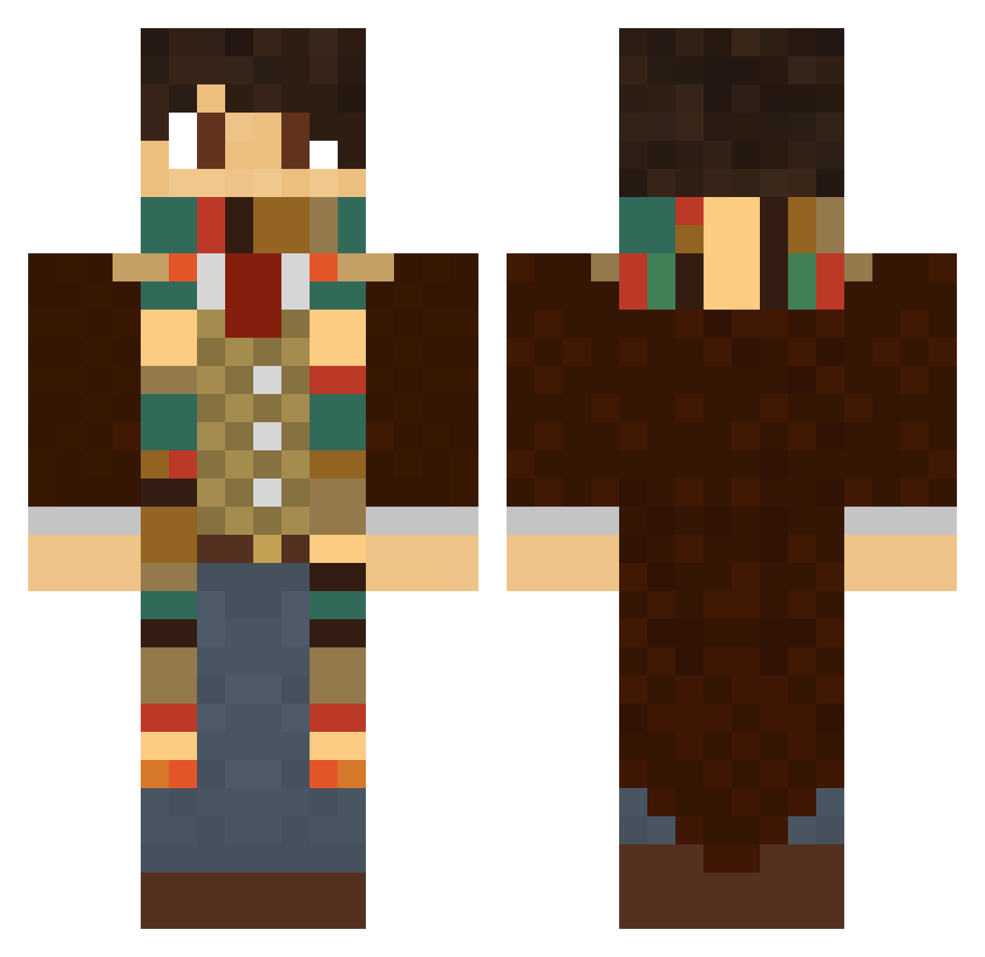 Rattail Minecraft skin, front and back view