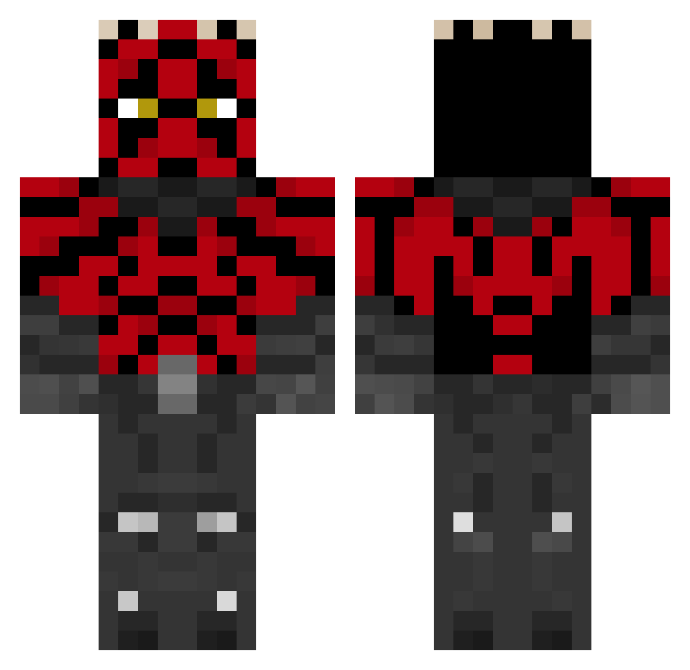 iMuzzo Minecraft skin, front and back view