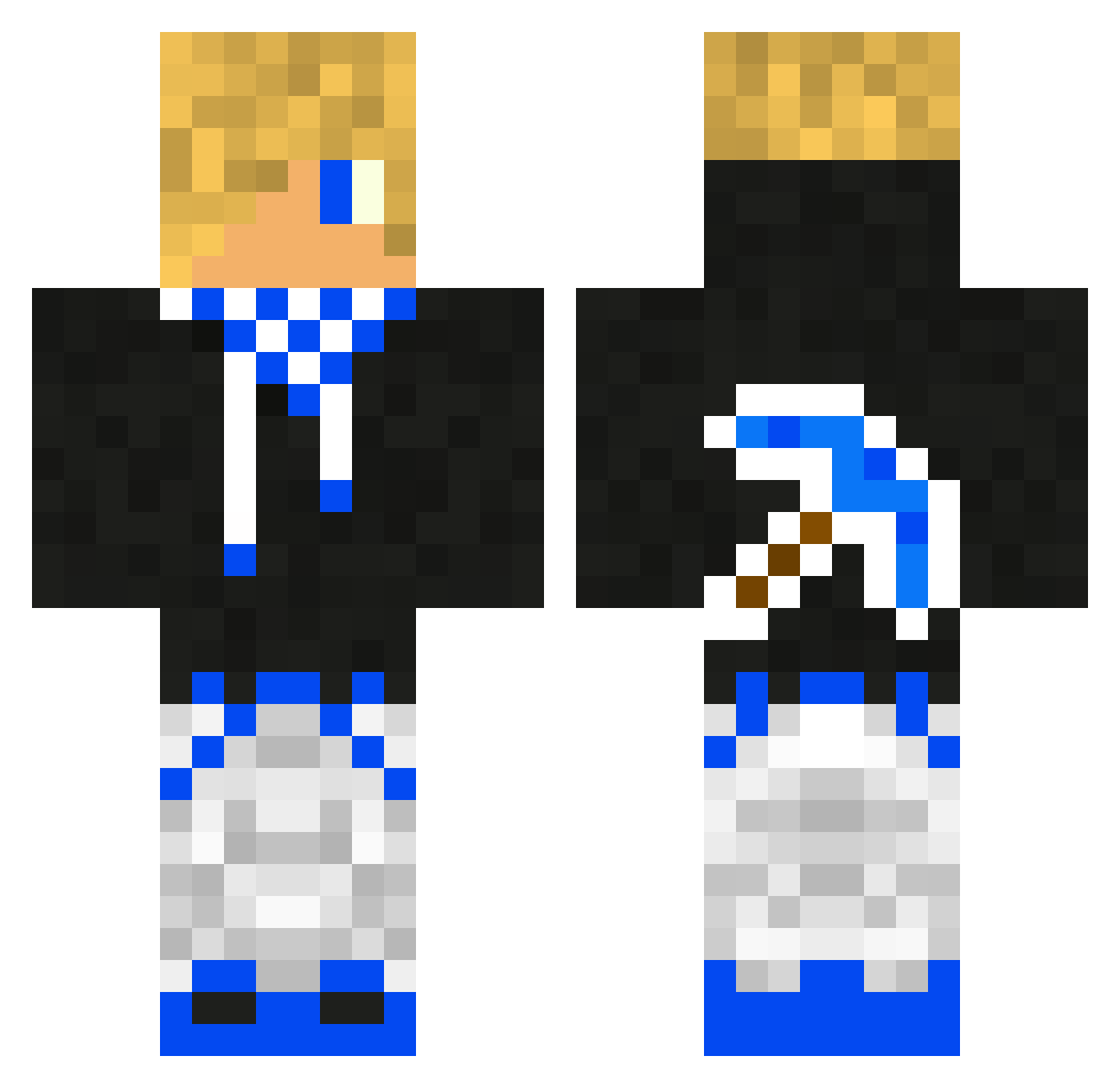 rote Minecraft skin, front and back view