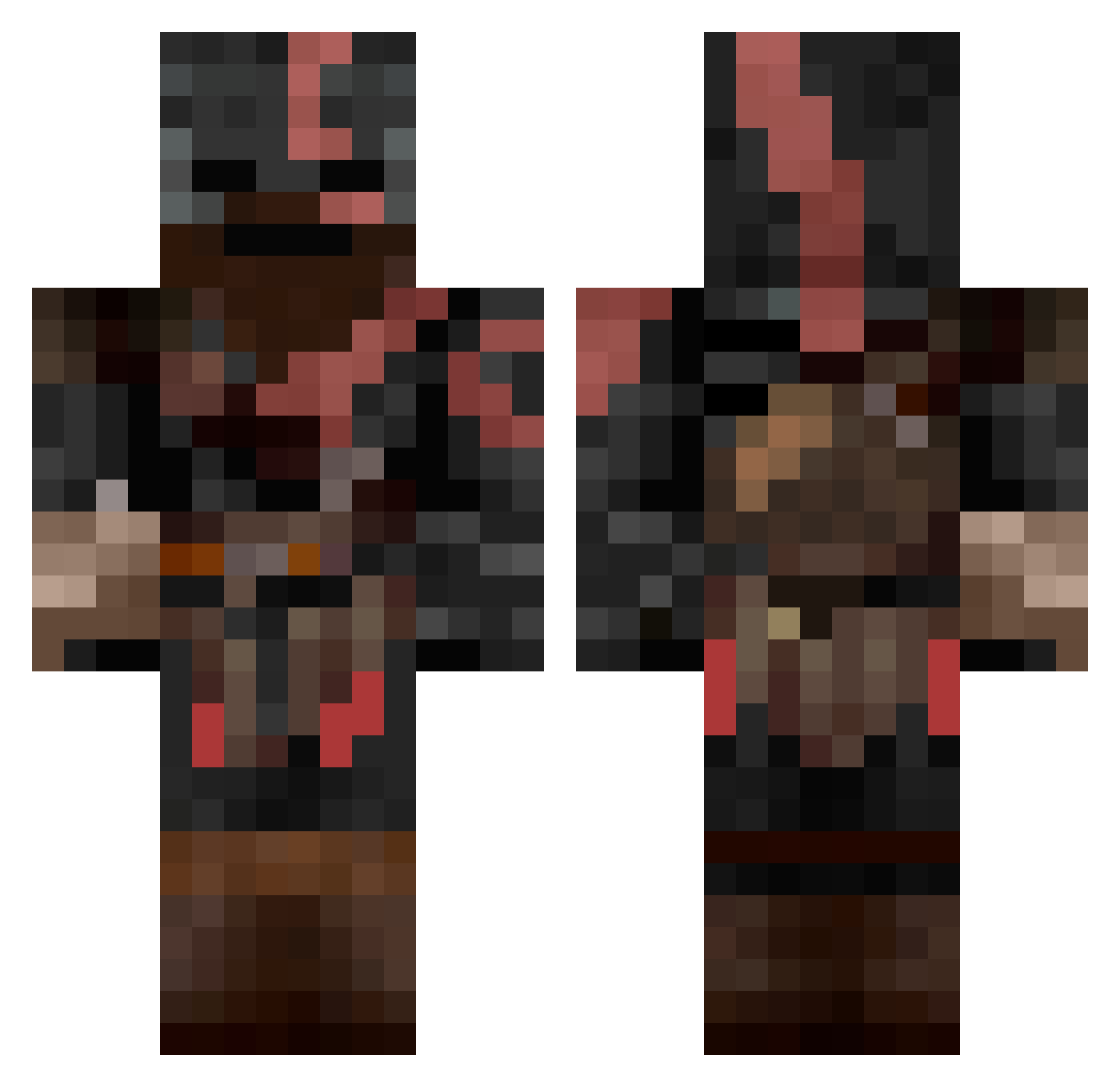 Elixerhunter Minecraft skin, front and back view