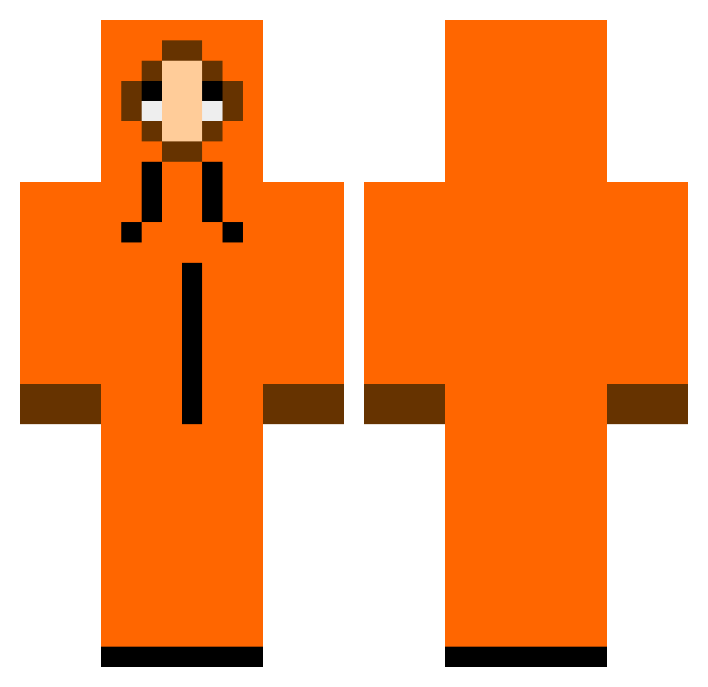 Taconite Minecraft skin, front and back view