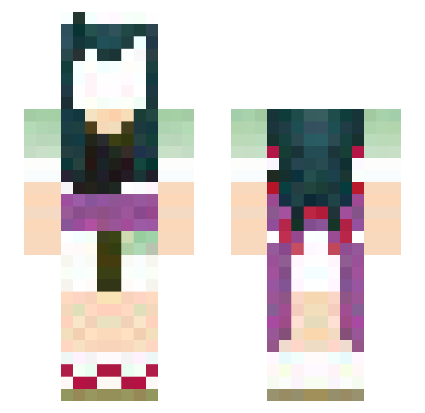 Allyl Minecraft skin, front and back view